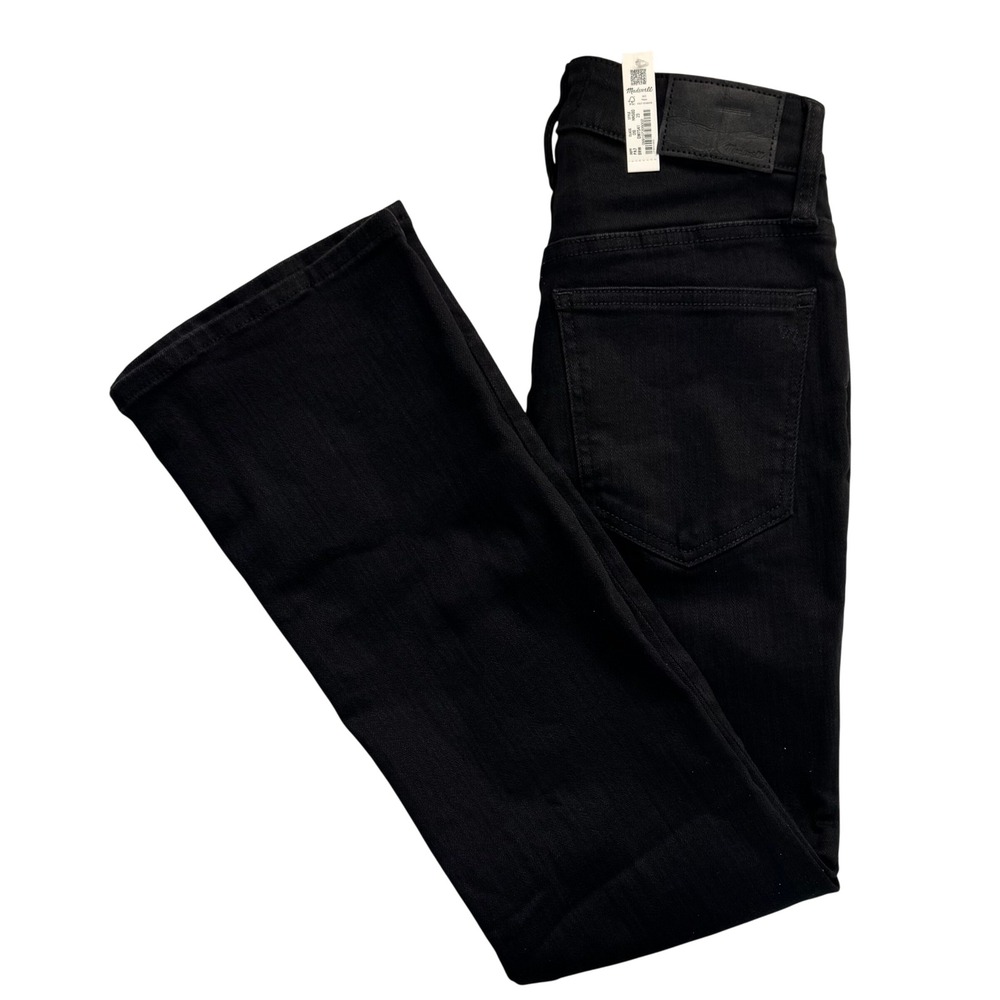 Madewell Curvy Kick Out Crop Jeans Black Mid Rise Magic Pockets NN580 Size 25